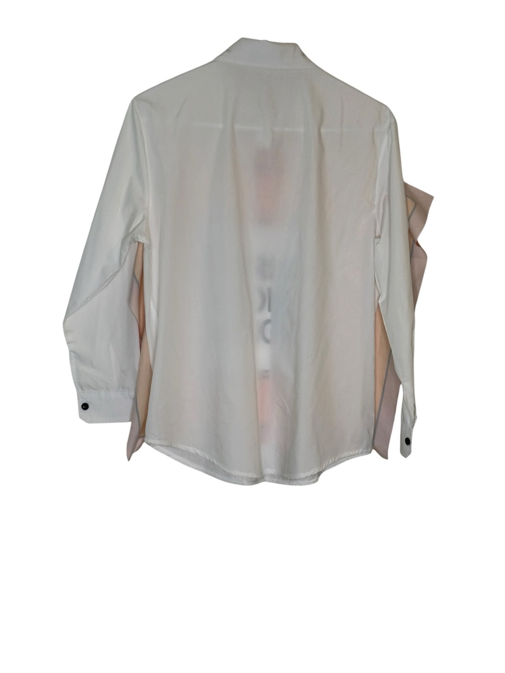 Burberry White And Orange Panel Graphic Button-Down Shirt View 5